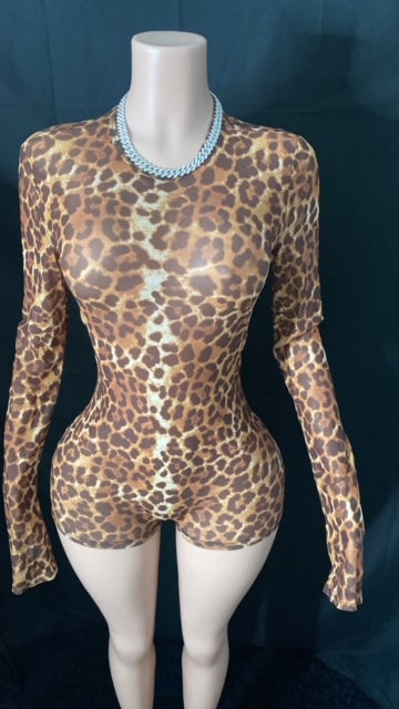 MESH LEOPARD ROMPER